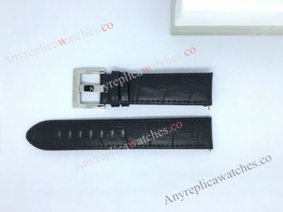 Replica Mont Blanc Black Leather Watch Strap 21mm